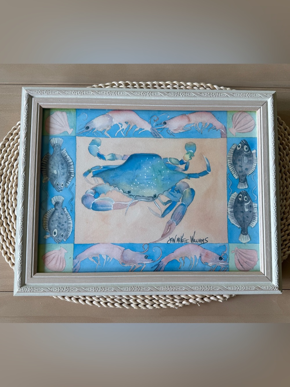 Blue Crab Watercolor Wall Art by Jennikee Williams